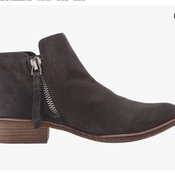 DOLCE VITA WOMAN SUTTON SUEDE ANKLE BOOTIE Sz 9.5 DARK GREY - Picture 2 of 9